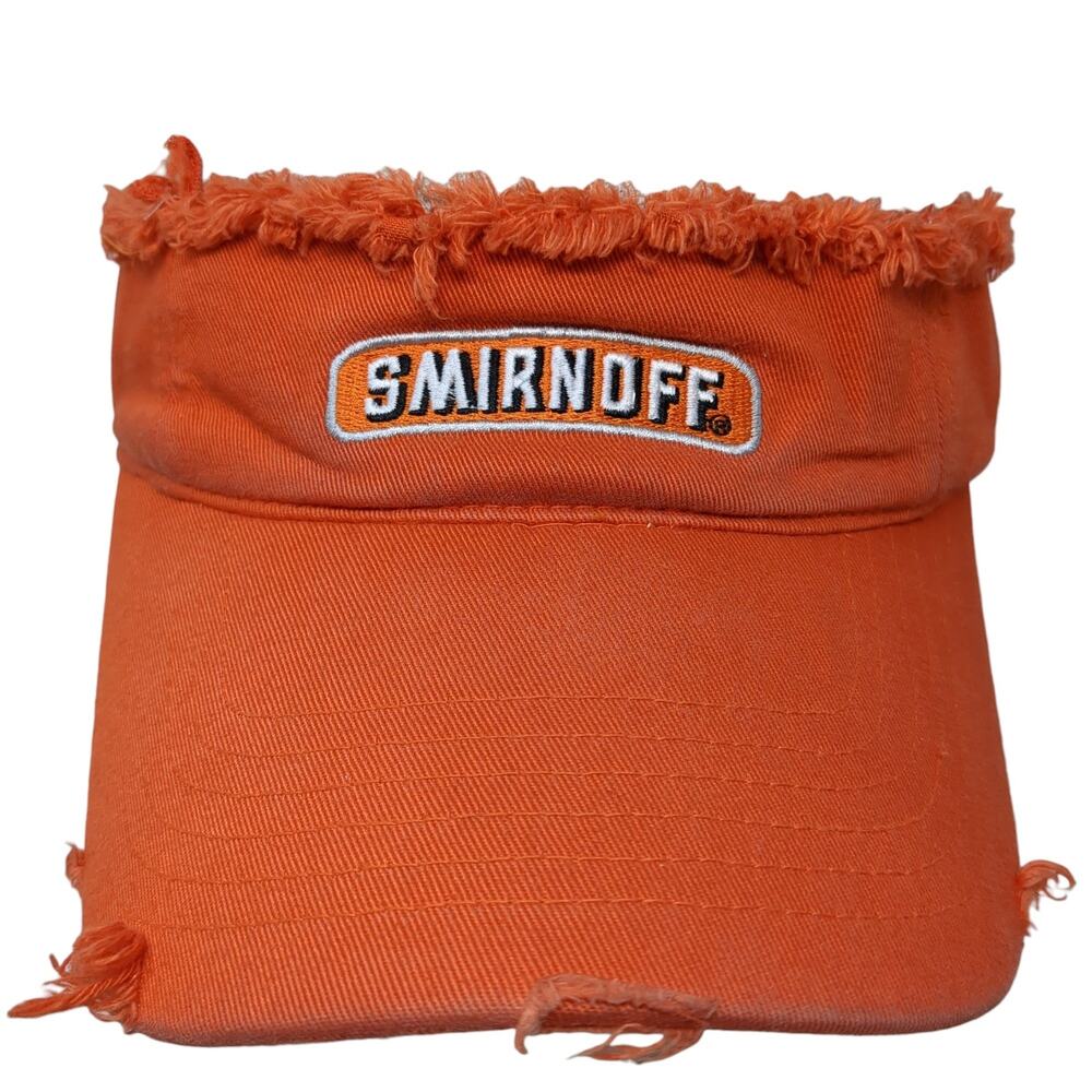 Smirnoff Strapback Visor Hat Orange One Size Adjustable Embroidered